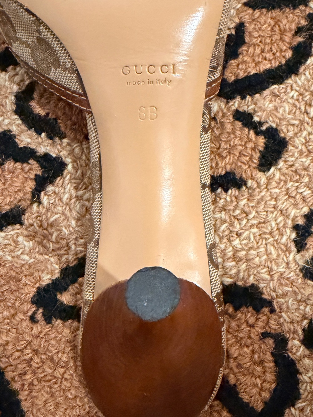 Gucci Authentic Cinghiale GG Monogram Mule Sandals Slides  with Bamboo Horsebit - Picture 15 of 16